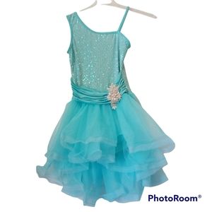 Women's Dance/Recital Costume sz SMALL NEW Marine Blue Ballet Tutu Sequins